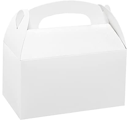 Xxcxpark 24 Stück weiße Kraft-Geschenkboxen 15.7x8.9x8.9 cm, dekorative Geschenkverpackung aus Kraftpapier mit Deckel für Bastelarbeiten, Würfel, Cupcake, Hochzeit, Jahrestag