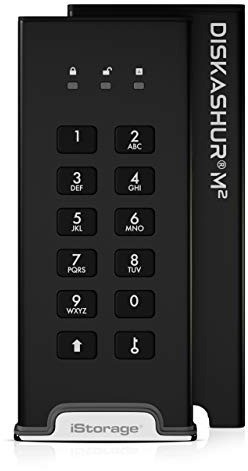 iStorage diskAshur M2 2TB - PIN authenticated, Hardware encrypted USB 3.2 Portable SSD - Ultra-Fast - FIPS Compliant - Rugged & Portable