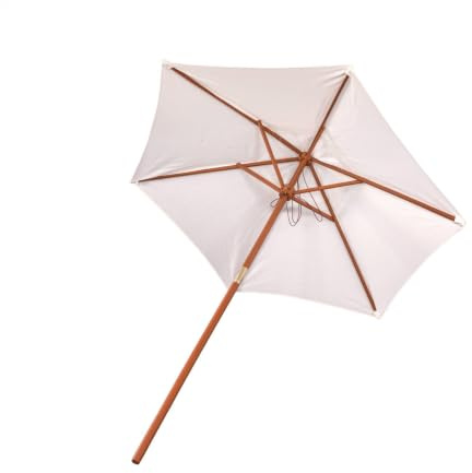 Oypla 2.1m Wooden White Garden Parasol Outdoor Patio Umbrella Canopy