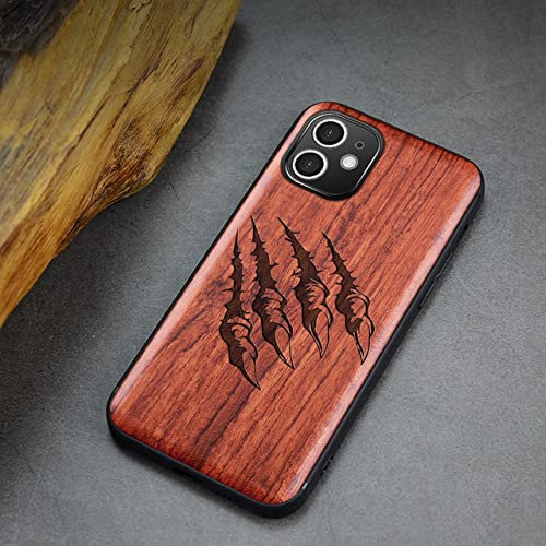 Coque en Bois pour iPhone XR 11 12 Pro Mini 7 8 Plus X XS Max SE 2020 Coque de téléphone Couverture en Bois de Luxe Accessoire en Silicone Coque, Patte (A121), pour iphone XR