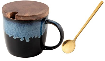 ZOGBX Taza de 14.08 onzas,Tazas de café de Porcelana con asa,con Tapa,Taza de té for Oficina y hogar,Juego de te,Juego vajilla Completa,Conjunto de té de cerámica inglés,Taza de Gran Capacidad