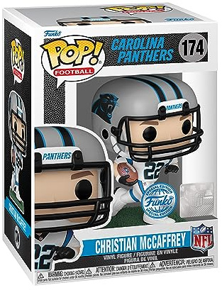 Funko Pop! NFL: Panthers - C. Christian McCaffrey - (Away) - Vinyl-Sammelfigur - Geschenkidee - Offizielle Handelswaren - Spielzeug Für Kinder und Erwachsene - Sports Fans - Modellfigur Für Sammler
