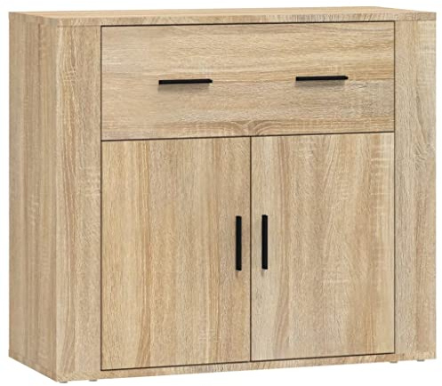 vidaXL Sideboard Schrank Anrichte Beistellschrank Kommode Mehrzweckschrank Standschrank Wohnzimmerschrank Sonoma-Eiche 80x33x70cm Holzwerkstoff