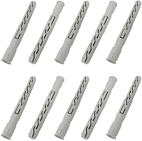 AERZETIX - C67083 - Lot de 10 Chevilles universelles Ø10x100 mm à collerette biseautée/fraisée - en Polyamide - maçonnerie Fixation béton Brique parpaing bâtiment vis Construction