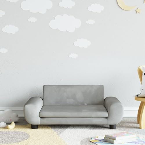 INLIFE Kindersofa Hellgrau 70x45x33 cm Samt,5,8 KG,3196387