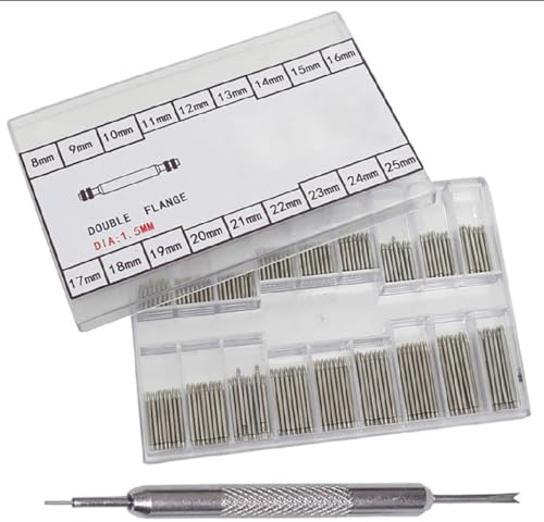 TopHomer Uhrarmband Federstege Stifte Set mit Reparatur Werkzeug, 180stk 8-25mm Uhrenarmband Link Pins Federstifte, Uhrmacherwerkzeug