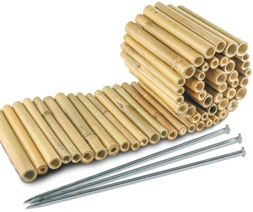 Bamboo Short Fence Outdoor Landscape Edging Flexible Decorative Border 7.8'' H x 47'' L