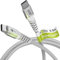 Goobay 70192 Schnellladekabel USB C 60W 20V / 0,5m / Extrem robustes Textilkabel / 480 Mbits Ladekabel USB C / Schnellladekabel Samsung USB C Kabel / Stoffkabel Weiß