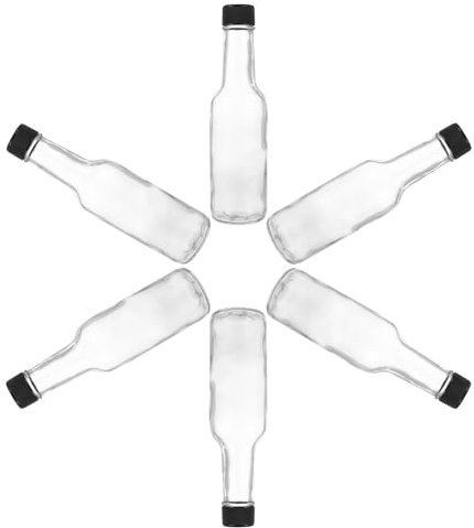 Alipis 6pièces Lot De Bouteilles Verre Avec Bouchon Contenant Sauce Soja Ketchup Vinaigre Portable Pour Cuisine Et Repas Récipient Saladier Pratique Et Polyvalent