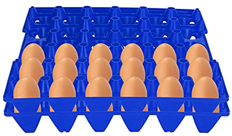 OPPWONG Eierkiste, 5 Stück, Flach, 30 Zellen, Eierkisten, Halter, Tablett, Eierablage, Eierkartons, Stapelbare Eierkartons, für Mehrere Eier, Heim- und Bauernhofbedarf Zum Aufbewahren,