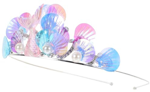 Healvian Meerjungfrauen Krone Mädchen Stirnband Haarreifen Kopfschmuck aus Muscheln Kronen für Mädchen hair accessories for party sachen Kopfschmuck für Party-Haarschmuck Metall