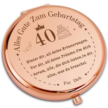 VivaJoy Geschenk 40 Geburtstag Frauen - Geschenk Zum 40 Geburtstag Frauen, Kompakter Make-up-Spiegel, Taschenspiegel, Geschenke Zum 40. Geburtstage Für Mama,Ehefrau, Tochter, Beste Freundin, Schwester