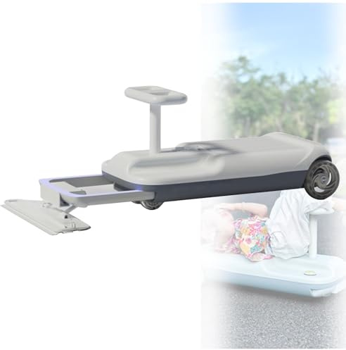 Kart De Nettoyage Pour Enfants, Chariot De Nettoyage De Sol Pour Vadrouille, Kart Portable, Kart De Nettoyage RéTractable à 5 Vitesses Variables Avec Tige De Direction à Roulement,Grey