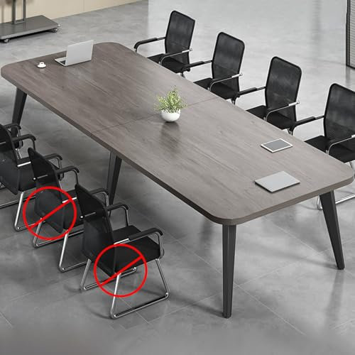Großer Konferenztisch mit Metallrahmen für Büro, Konferenzraum, 200 cm, rechteckig, Seminar-Trainingstisch