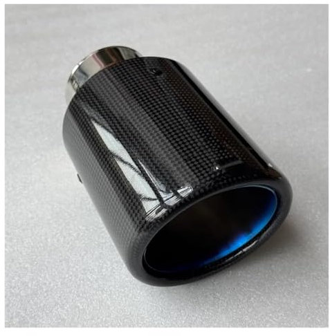 Endrohrblenden 1 Stück Einzel-Auto-Auspuffspitzen Blaue Rohrrolle Glänzende Auspuffdüsen Aus Kohlefaser Endrohr Schalldämpferspitze Für Alle Autos Auto Auspuffblende(ID 83MM-OD 114MM)