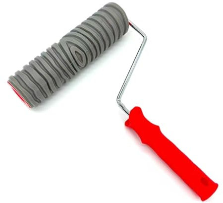 Strukturierte Putzwalze, 1Pcs 10 zoll Holzmaserung mit Griff Gummi DIY Imitation Malerei Werkzeug for Wand Zimmer Dekor