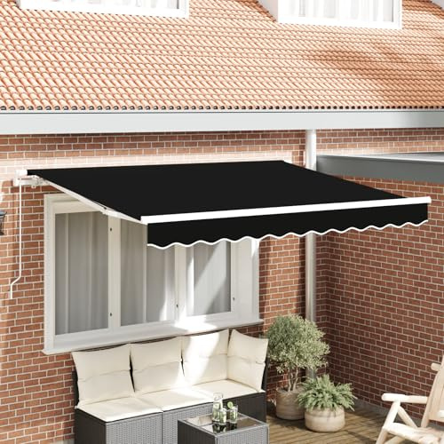 IKAYAA Tela de Repuestos para Toldos 300 x 250 cm, Toldo de Lona, Techo de Repuesto para Toldo, Telas para Toldos para Patio Terraza Jardín, Amarillo/Gris/Blanco