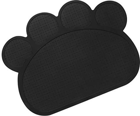Silikon Welpenfütterungsunterlage, rutschfeste Futtermatte | Auslaufsicheres Platzdeckchen für Hundenäpfe, Bissfest und Wärmeisolierend, Schwarzes Design Haustiere bei Vielen Anlässen