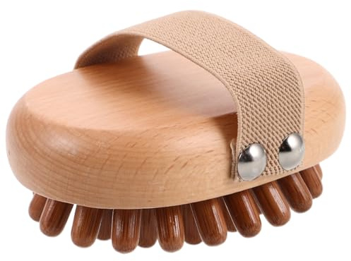 CIYODO Holz massagebürste mit Luftkissen Multipunktige Noppen für Meridianaktivierung Ganzkörper massage Natürlicher Holzgriff Vielseitig für Rücken Beine und Fußsohlen Geeignet