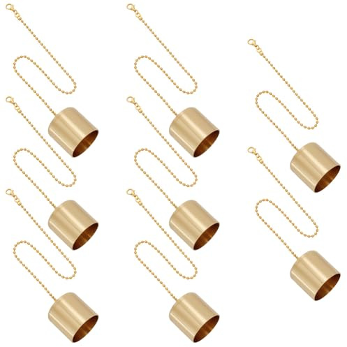 WEBEEDY 8 pezzi estintori per candele in ottone con catena dorata copertura per stoppini vintage estintore per casa, matrimonio, decorazione natalizia