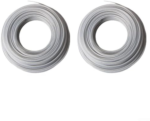 Yuanpgky Filo per decespugliatore in acciaio da 4,0 mm, 2 rotoli da 15 m per un taglio efficiente del prato, compatibile con vari tagliaerba e decespugliatori per giardino e cortile