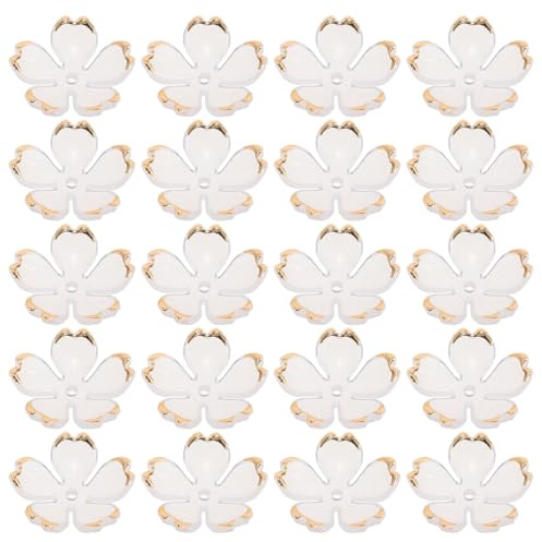 DEARMAMY 100pezzi Ciondoli Forma di Fiore di Ciliegio in Acrilico Accessori per Terminali Floreali Componenti per Creazione di Forcine Collane Bracciali e Orecchini Fai da Te