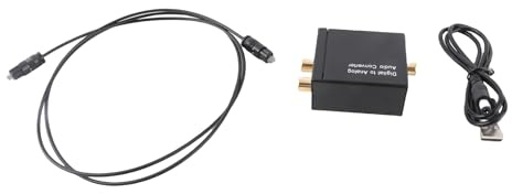Sorandy Convertisseur Audio Numérique vers Analogique, Convertisseur Coaxial Toslink vers RC L/R avec Plug & Play, Conception Métallique Compacte avec Câble Optique, Idéal pour TV, Haut-parleurs et