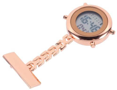 CLISPEED Reloj de Enfermera Digital de Aleación Dorada Pantalla Electrónica, Diseño Portátil y Cómodo para Uso Diario de Médicos y Enfermeras