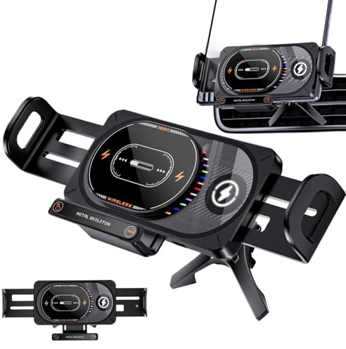 Wireless Car Charger | Rotatable Cellphone Charging - Auto Phone Stand Charger - for Drivers Travelers Ridesharing Business Travel Road Trips Camping Parking Sedans Trucks SUVs RVs