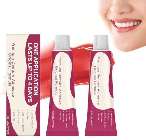 2 Pcs Thermoplastic Denture Adhesive,False Teeth Adhesive Comfortable Fit Long-Lasting Simple Application Acts as Soft Reliner