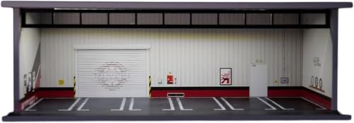 VELZORIC 1:64 Modellauto Diorama Garage mit LED, Sammlervitrine mit Acryl-Staubschutz für Matchbox & Hot Wheels Autos, Setzkasten (Moderne Garage)