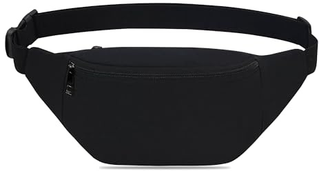 G4GADGET Sac Banane | Ceinture réglable de 120 cm | Sac Banane léger pour Homme et Femme | Ceinture de Voyage, Course à Pied, Festival et Vacances avec 3 Poches zippées
