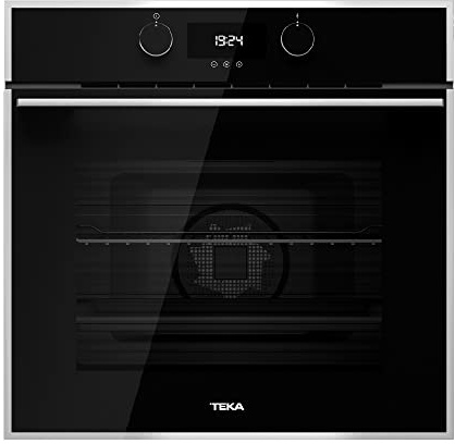 Teka HLB 840 P - Horno Pirolítico Multifunción SurroundTemp de 60 cm, Sistema de Limpieza DualClean, Touch Control, Sistema Guía Plus-Extension, Color Cristal Negro con Marco
