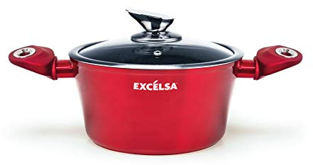 Excelsa Phoenix Casseruola 2 Manici Antiaderente, Diametro 24 cm, Alluminio Forgiato