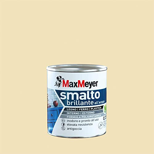 Maxmeyer Smalto All'Acqua Poliuretanico Brillante Bianco Panna 0,125 L