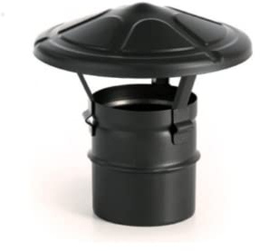 Embout chinois noir en acier inoxydable pour poêles à granulés (D 100 mm)