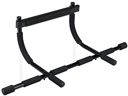 Relaxdays Klimmzugstange Türrahmen, 3 in 1 Fitnessgerät für zuhause, bis 100 kg, Pull Up & Dip, zum Einhängen, schwarz, 40 x 94 x 40 cm
