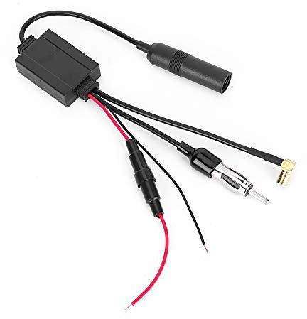 Auto Antennenverstärker, Auto DAB+ Antennen Splitter Digital Radio Empfangsverstärker Adapter für Europa (Schwarz)