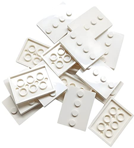 Lego® Modified Stand Plate 3x4 White 16 Pieces – Lego® Minifigure Display Base for Collectibles – 4 Studs in the Center – Perfect for Lego® Minifigure Presentation – Collector's Series