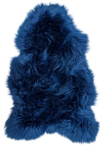 Tappeto in pelle di pecora blu navy