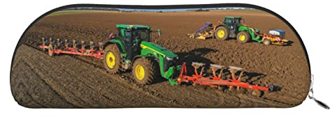 EWMAR Traktor Farm Print Leder Stifteetui Federmäppchen Tragbare Reise Kosmetik Tasche Gadget Tasche für Teenager Jungen Mädchen, silber, Einheitsgröße, Kinderrucksack