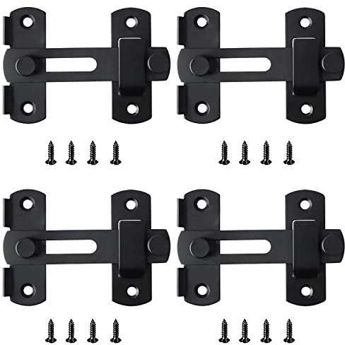 Lxoraziy 4 Stück Schieberiegel, Türriegel, Riegel Edelstahl Latch mit Schrauben, Edelstahl Gebürstet Bolzenriegel für Tor, Fenster, Schlafzimmer