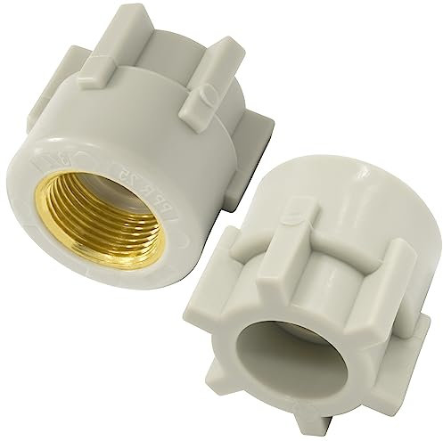 AERZETIX - C67053 - Set di 2 adattatori/raccordi filettati femmina in PPR/polipropilene/ Ø25mm x 3/4 PN25 per saldare (polyfusion) - connettore tubo idraulico-riscaldamento alimentazione acqua