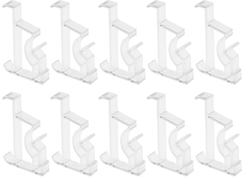 SING F LTD 10Pcs Clear Valance Clips Window Blinds Hidden Clip Hidden Channel Valance Clamps Installation Bracket Household Hardware POM