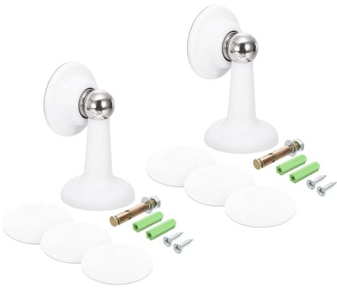 uxcell Magnetic Door Stopper, 2pcs Magnets Door Stops Catch Floor Door Holder Wall Mount Floor Mount, White