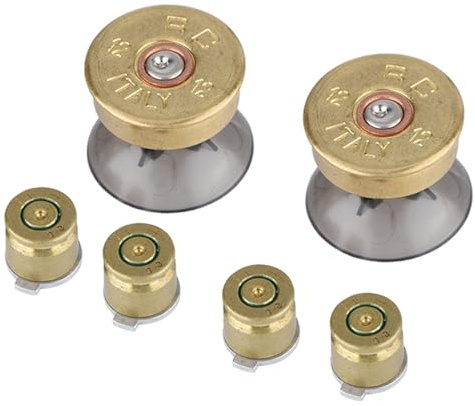 KIMISS 6 Stück Buttons & Thumbstick Mod Kit Gold Metall Aluminiumlegierung Joystick Thumbstick für Controller