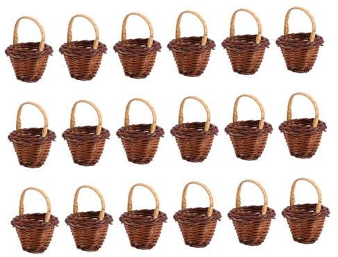 Cabilock 40stücke Mini Blumenkörbe Geflochtenem Material Dekorative Accessoires Für Hochzeiten Und Hausdekoration Maße Für Trockenblumen Und Floristik