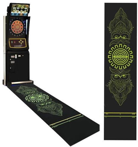 MTTXY Shot Darts Dartmatte mit Wurflinie, Dartspitzen und Bodenschutz, Kein Aufrollen und Stoßdämpfend, Gummimaterial (9,6 Fuß X 2,2 Fuß)