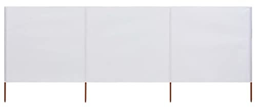 LAPOOH 3-teiliges Windschutzgewebe, Zaun Sichtschutz, Sichtschutz Garten, Windschutz, Gartensichtschutz, Bauzaun Sichtschutz, Terassen Sichtschutz, 400 x 80 cm Sandweiß