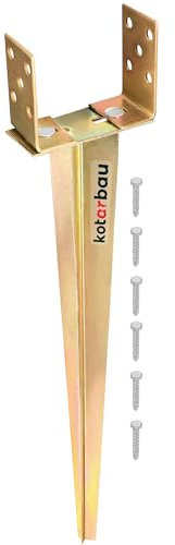 KOTARBAU® Manicotto a U per pali da 0 a 160 mm, in acciaio zincato, 1 pezzo, manicotto regolabile per terra
